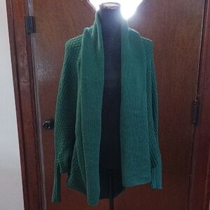 Elegant Green Open Front Cardigan